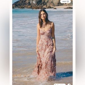 Free People Sundrenched Printed Maxi Dress In ivory combo